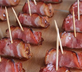 Tâmaras com Bacon Enroladas