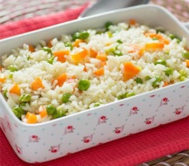 Arroz de Cenoura e Ervilhas